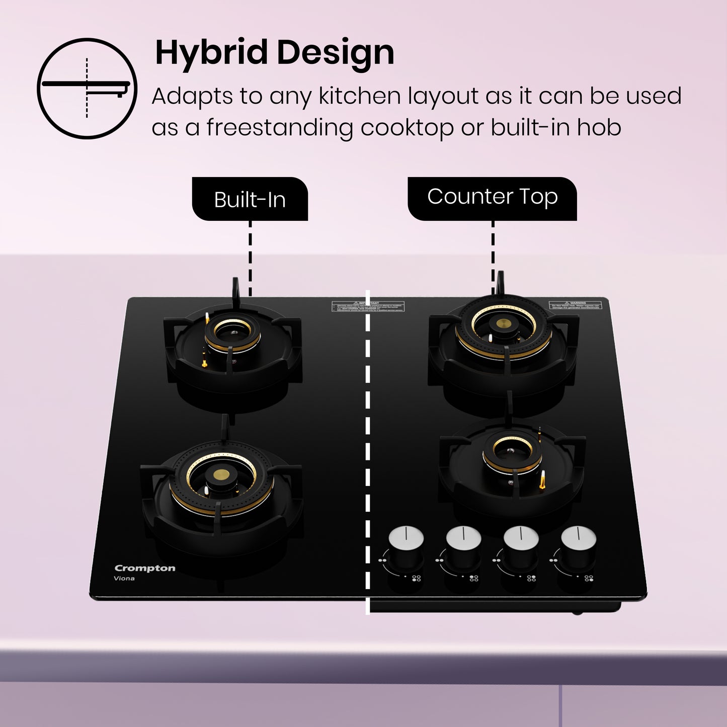 Crompton Hob Viona 60 cm 4 Burner Crompton Hob Viona 60 cm 4 Burner