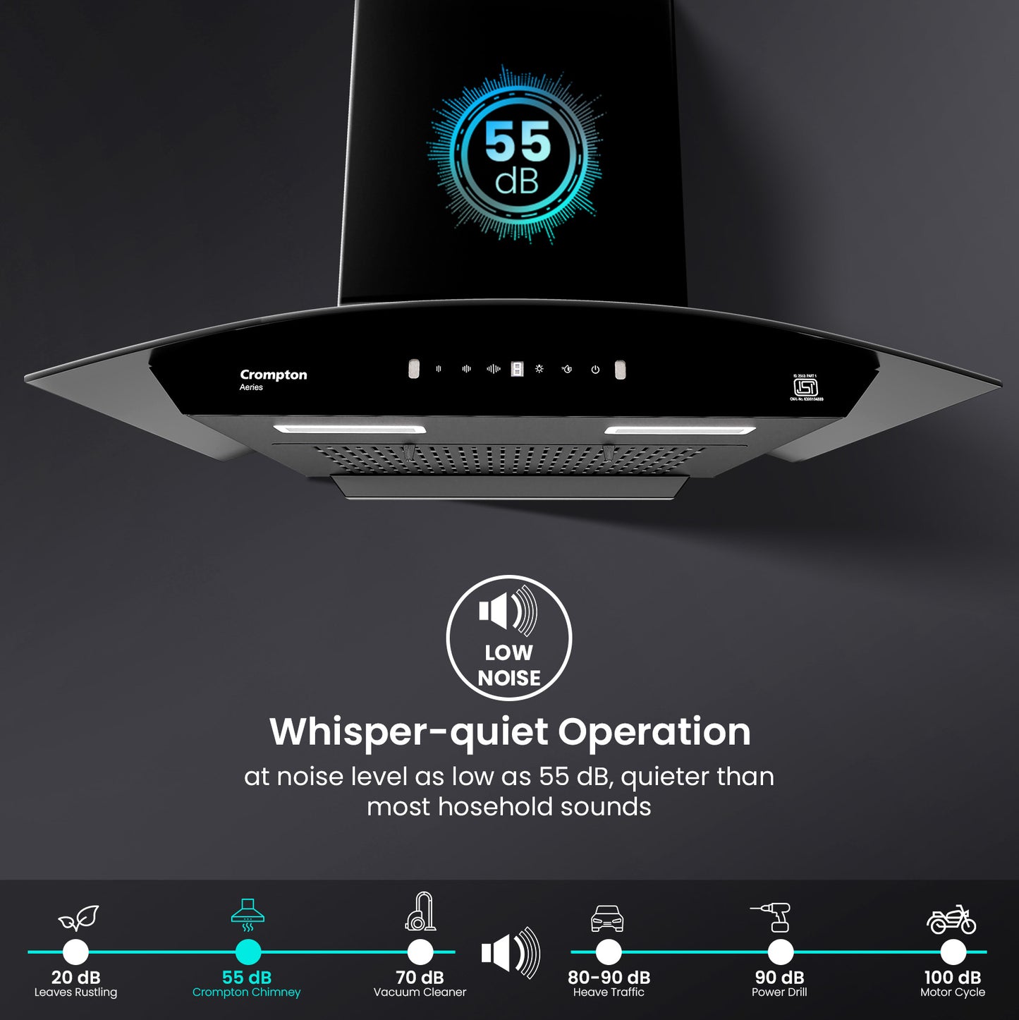 Crompton Aeries Curv Filterless IND Chimney Crompton Aeries Curv Filterless IND Chimney