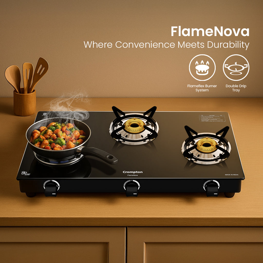 Crompton Cooktop FlameNova 3 Burner 69 cm Glass Crompton Cooktop FlameNova 3 Burner 69 cm Glass