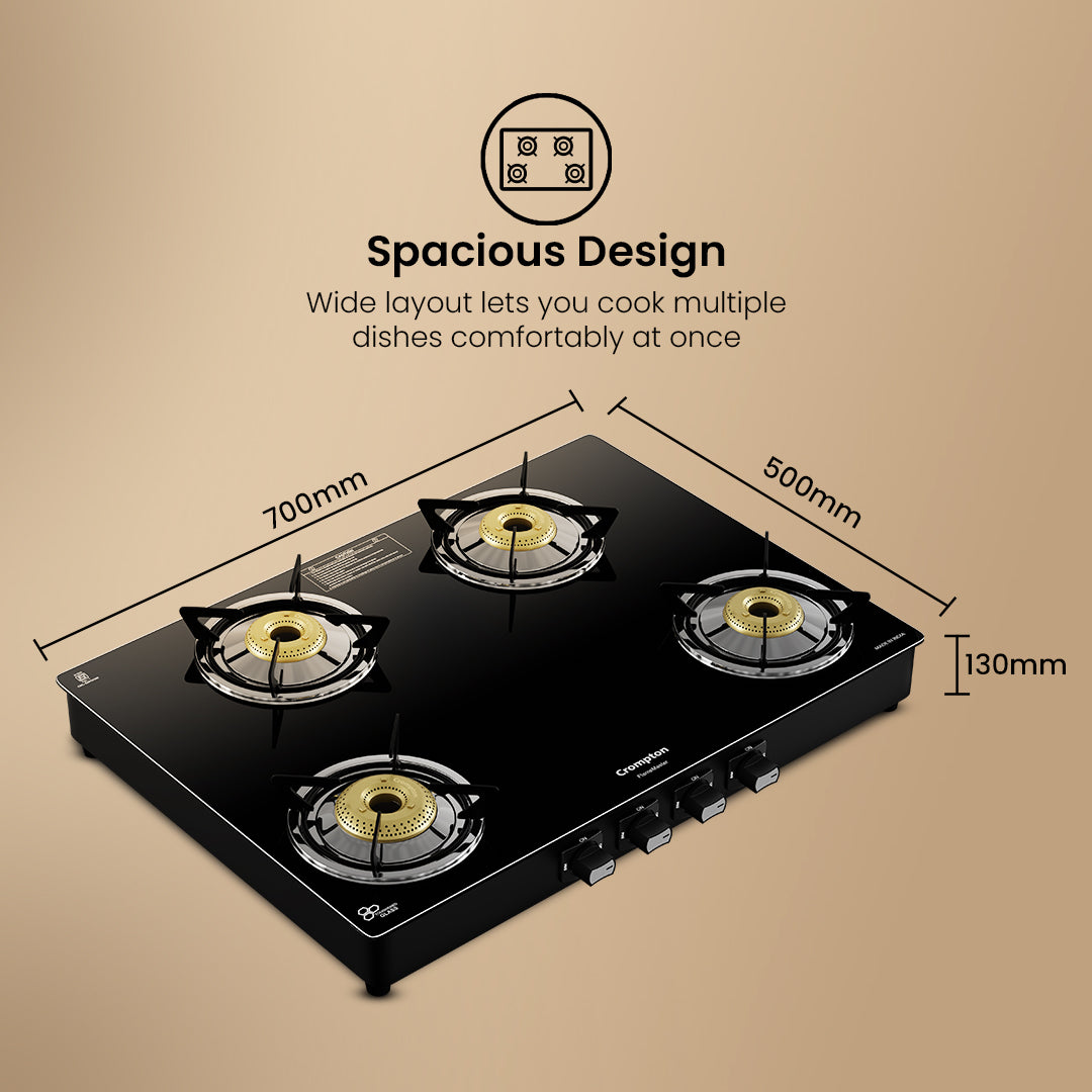 Crompton Cooktop FlameMaster 4 Burner 70 cm Glass Crompton Cooktop FlameMaster 4 Burner 70 cm Glass