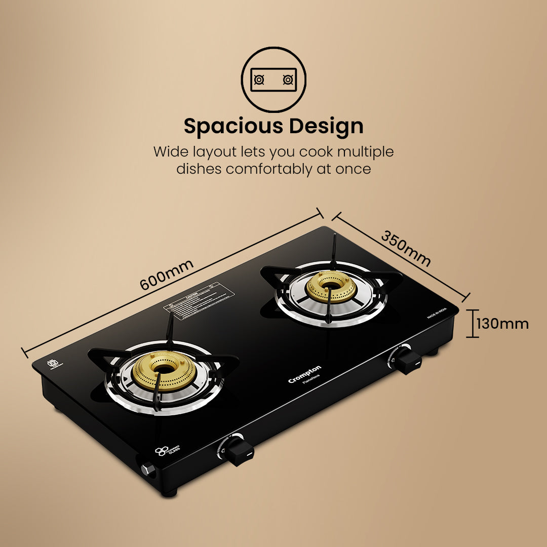 Crompton Cooktop FlameNova 2 Burner 60 cm Glass Crompton Cooktop FlameNova 2 Burner 60 cm Glass