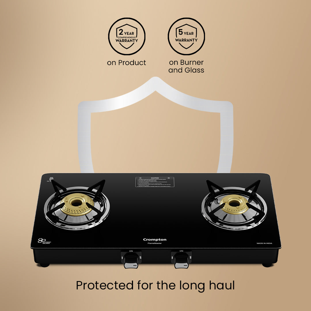 Crompton FlameMaster 2 Burner 65 cm Glass Cooktop Crompton FlameMaster 2 Burner 65 cm Glass Cooktop