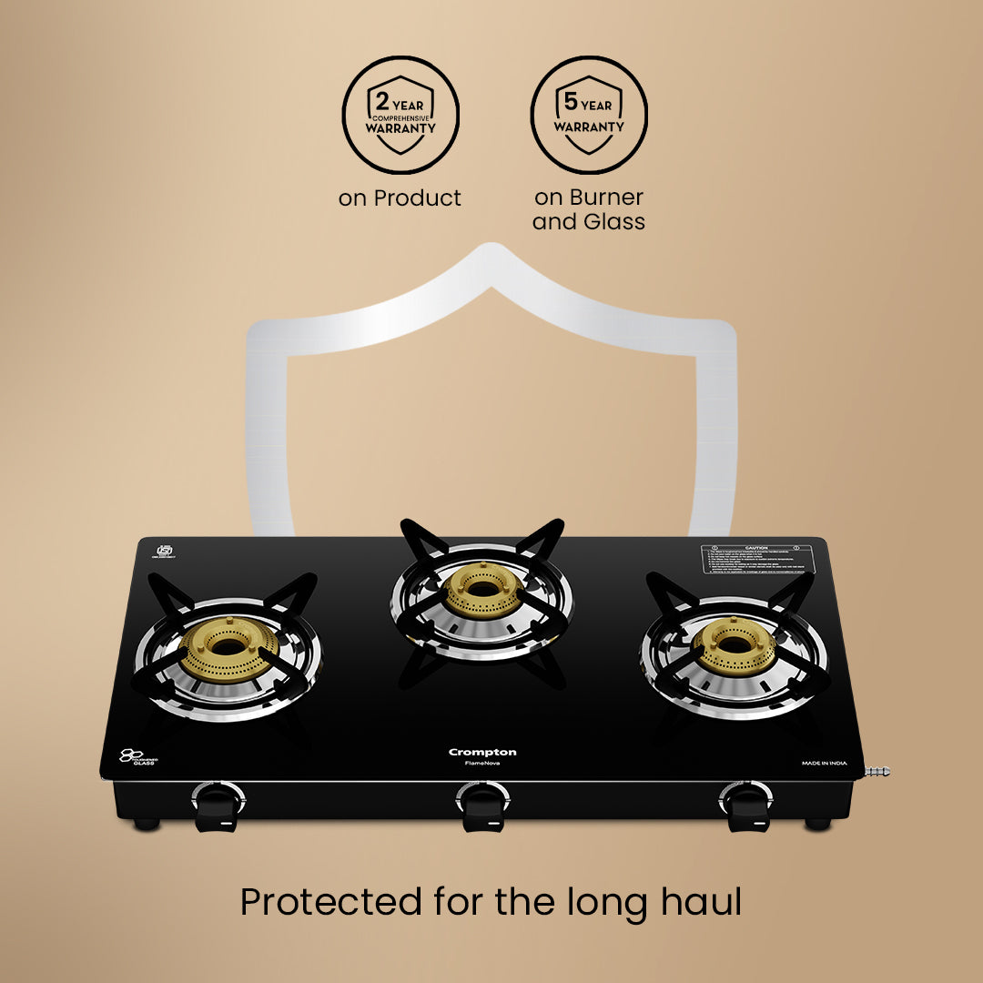 Crompton Cooktop FlameNova 3 Burner 69 cm Glass Crompton Cooktop FlameNova 3 Burner 69 cm Glass
