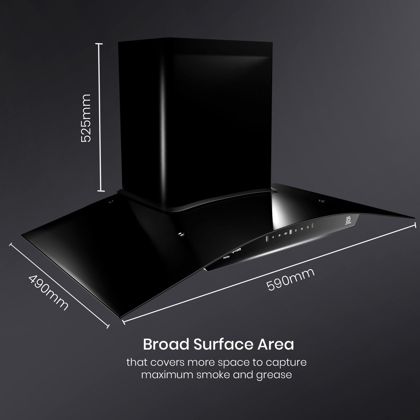 Crompton Aeries Curv Filterless IND Chimney Crompton Aeries Curv Filterless IND Chimney