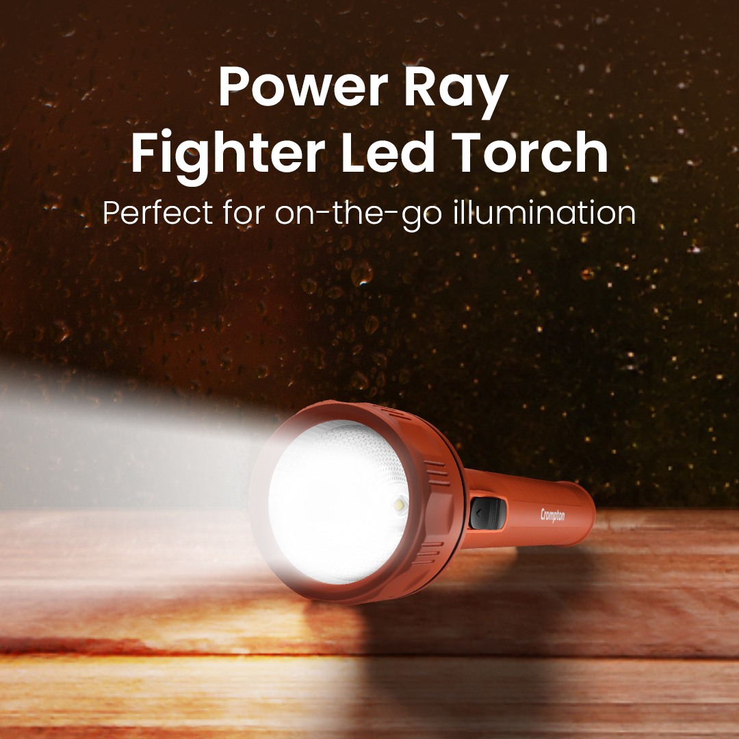 Crompton Power Ray Fighter 1W LED Torch Dry-Cell - Orange Crompton Power Ray Fighter 1W LED Torch Dry-Cell - Orange