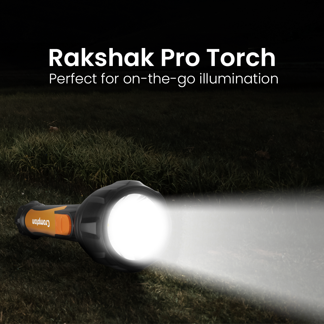 Crompton Power Ray Rakshak Pro 2W LED Torch Rechageable - Black Crompton Power Ray Rakshak Pro 2W LED Torch Rechageable - Black