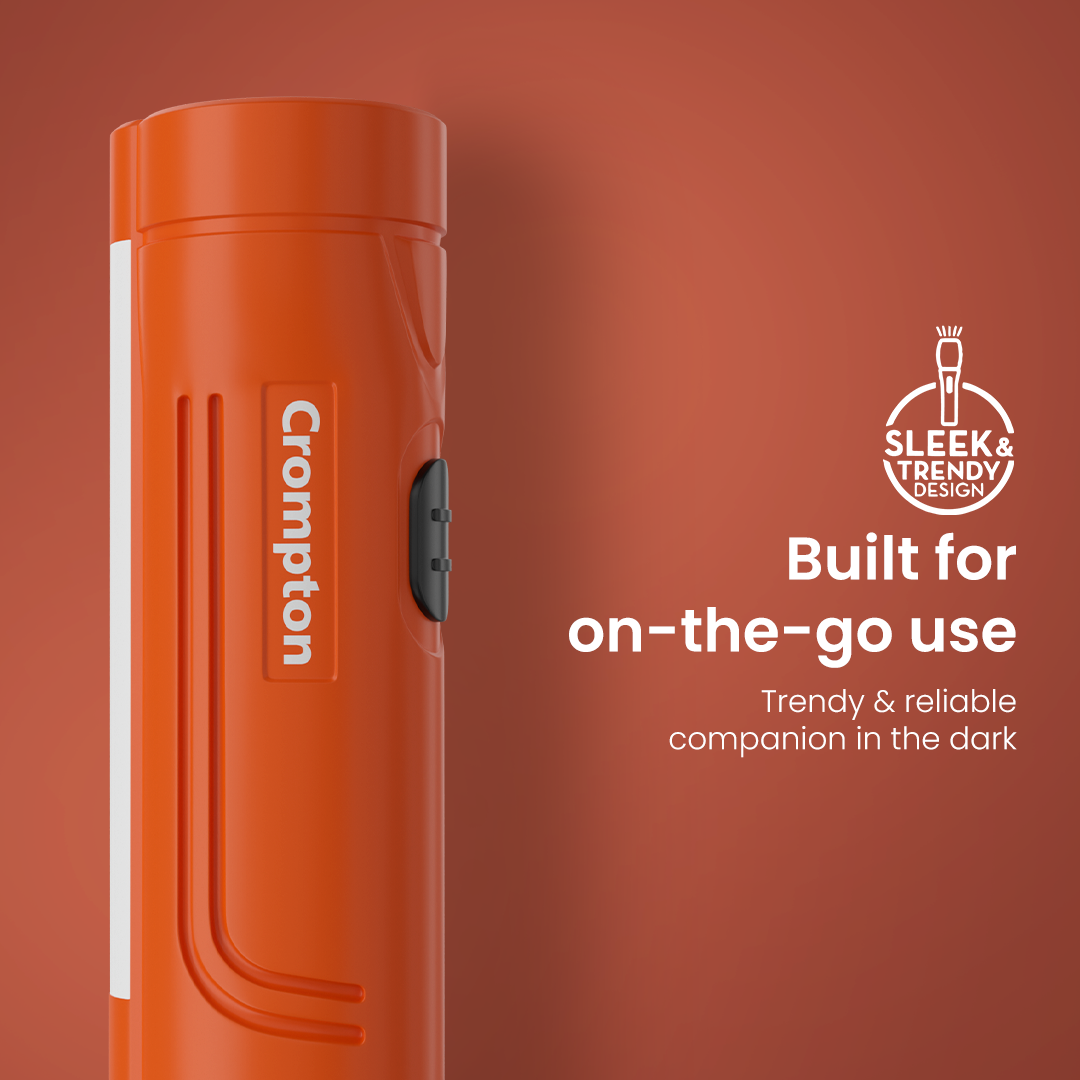 Crompton Power Ray Dual Pro 1W LED Torch Rechargeable - Orange Crompton Power Ray Dual Pro 1W LED Torch Rechargeable - Orange
