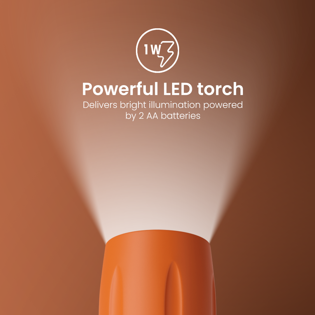 Crompton Power Ray Beamer 1W LED Torch Dry-Cell - Orange Crompton Power Ray Beamer 1W LED Torch Dry-Cell - Orange