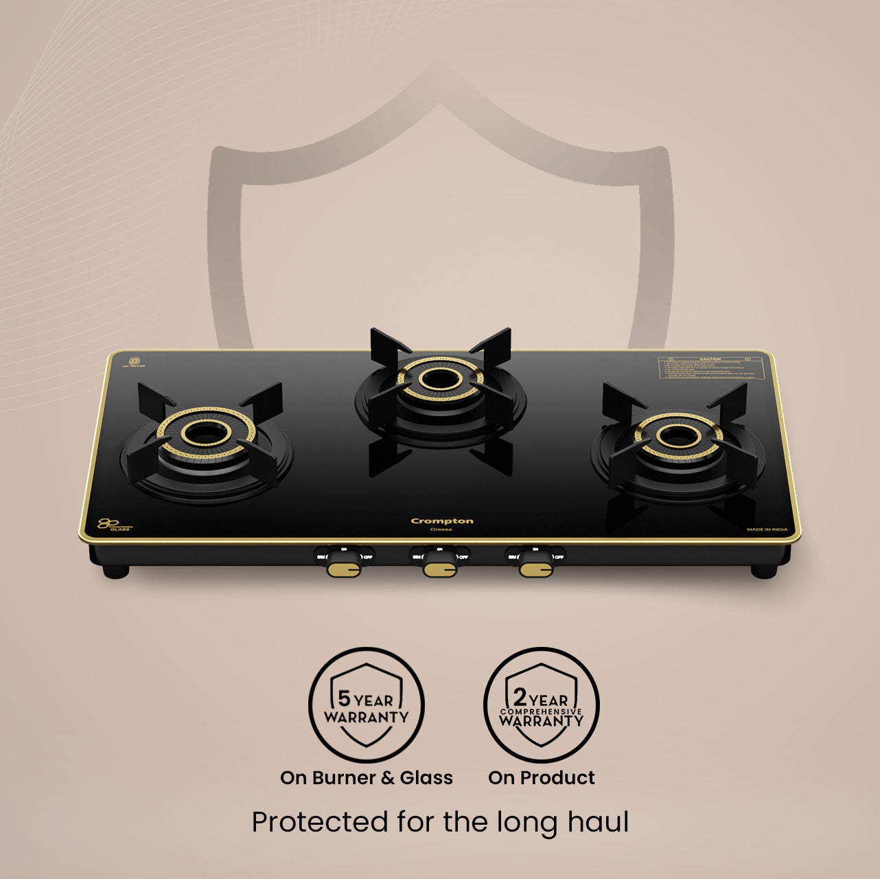Crompton Oressa 3 Burner 72 cm Slim Glass Cooktop Crompton Oressa 3 Burner 72 cm Slim Glass Cooktop