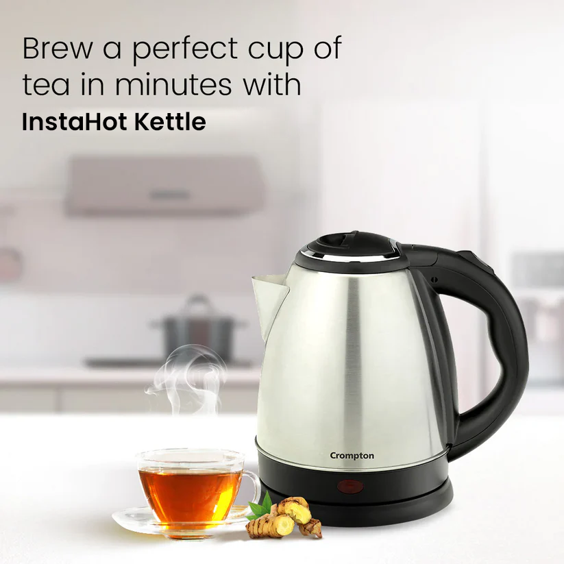 Crompton InstaHot Stainless Steel 1.8 Litre Electric Kettle Crompton InstaHot Stainless Steel 1.8 Litre Electric Kettle
