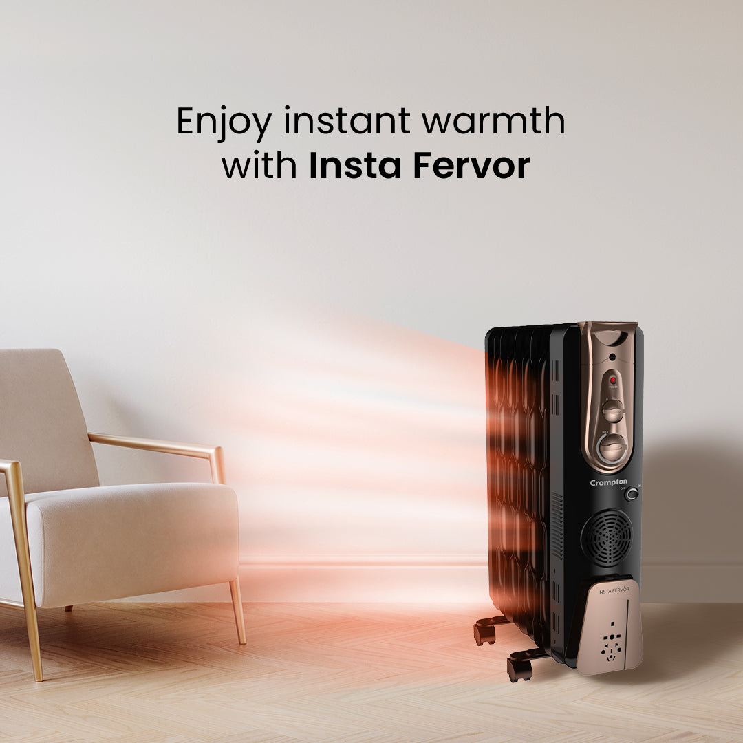 Crompton Insta Fervor 13 Fins 2900W Oil Filled Room Heater Crompton Insta Fervor 13 Fins 2900W Oil Filled Room Heater