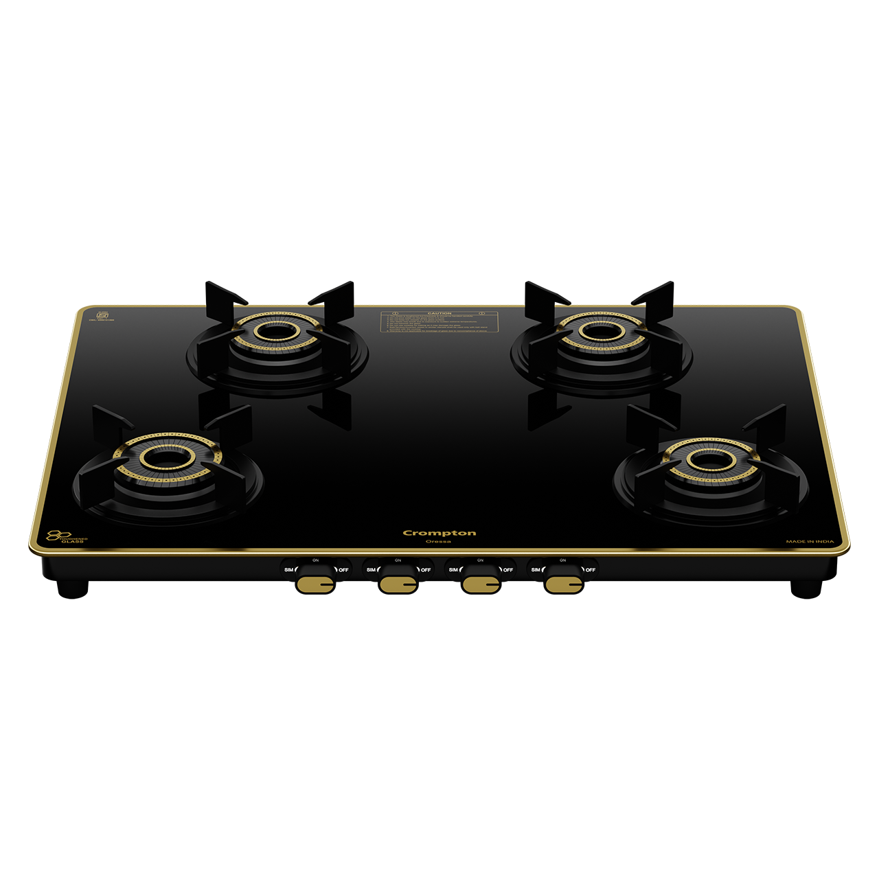 Crompton Oressa 4 Burner 70 cm Slim Glass Cooktop Crompton Oressa 4 Burner 70 cm Slim Glass Cooktop