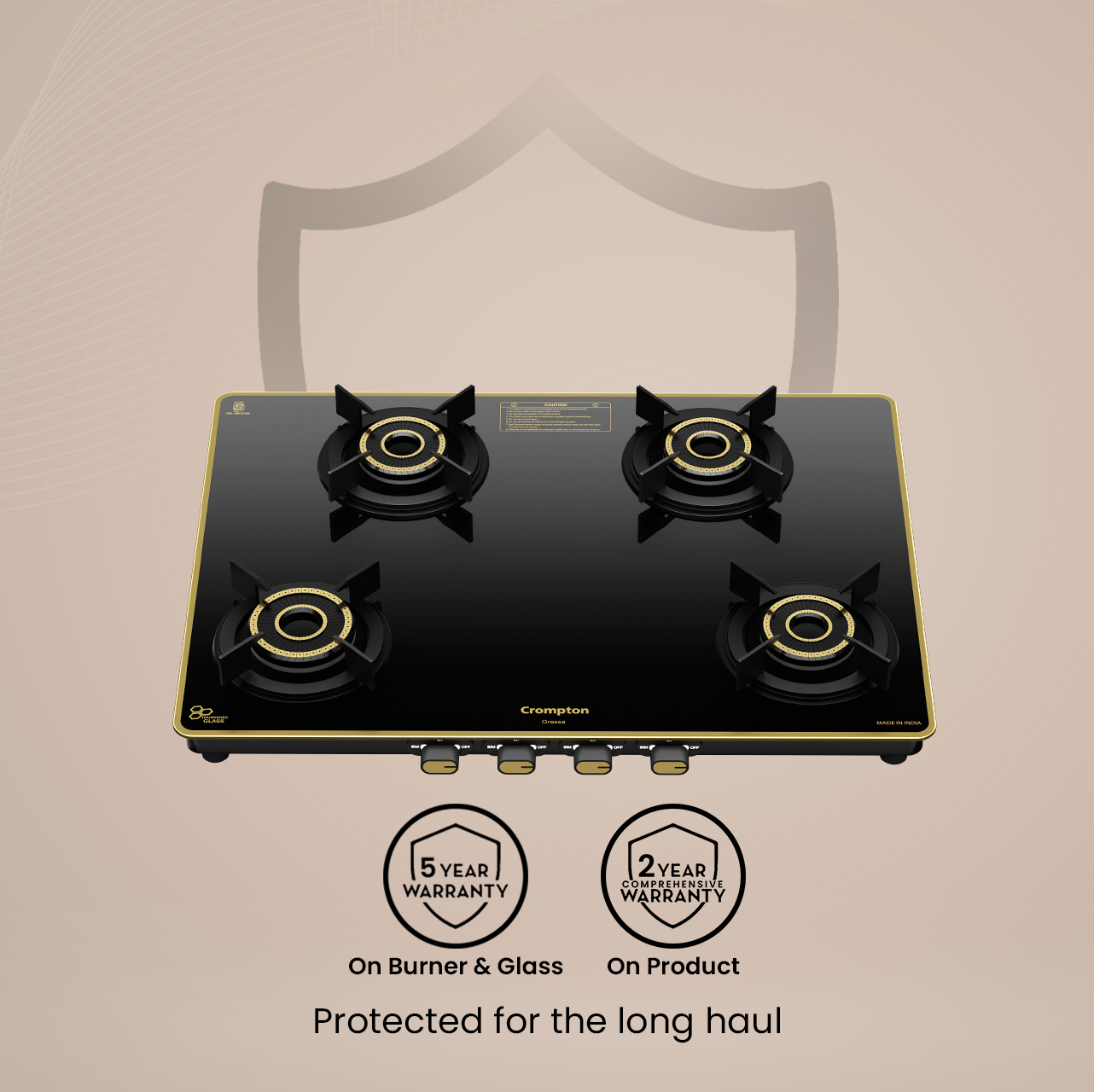 Crompton Oressa 4 Burner 70 cm Slim Glass Cooktop Crompton Oressa 4 Burner 70 cm Slim Glass Cooktop
