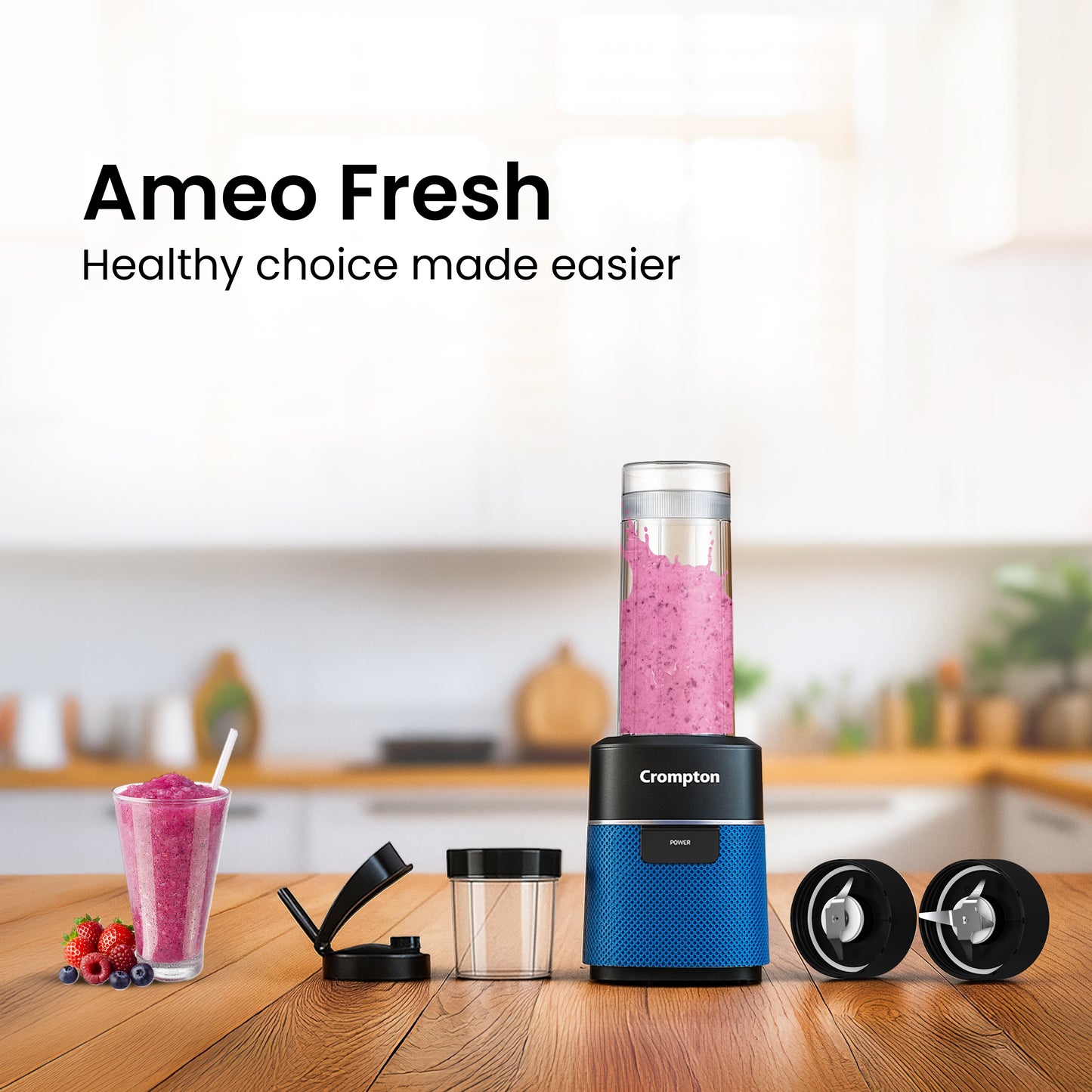 Crompton Ameo Fresh Nutri Blender Black & Blue Crompton Ameo Fresh Nutri Blender Black & Blue
