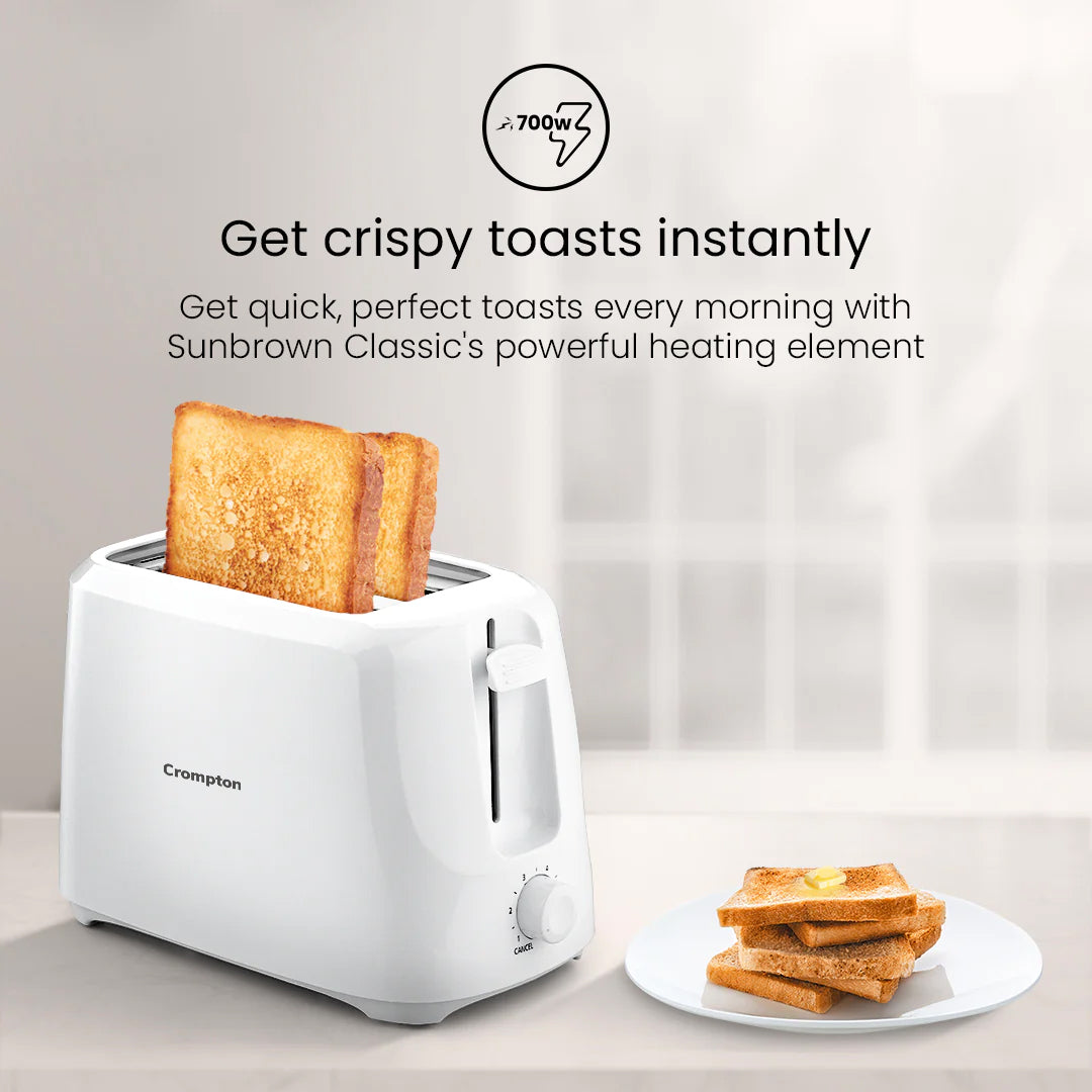 Crompton SunBrown Classic Pop-up Toaster 700W Crompton SunBrown Classic Pop-up Toaster 700W