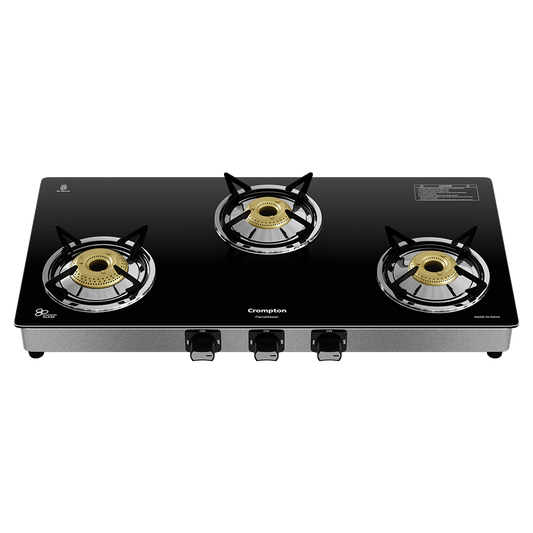 Crompton Cooktop FlameMaster 3 Burner 77 cm Glass SS Body