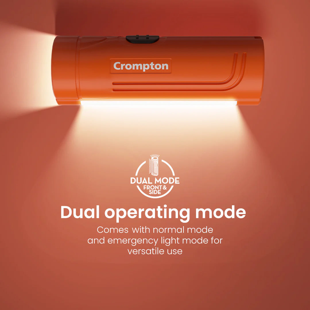 Crompton Power Ray Dual Pro 1W LED Torch Rechargeable - Orange Crompton Power Ray Dual Pro 1W LED Torch Rechargeable - Orange