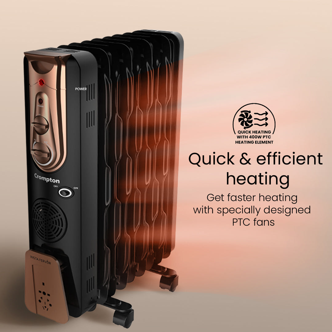 Crompton Insta Fervor 13 Fins 2900W Oil Filled Room Heater Crompton Insta Fervor 13 Fins 2900W Oil Filled Room Heater