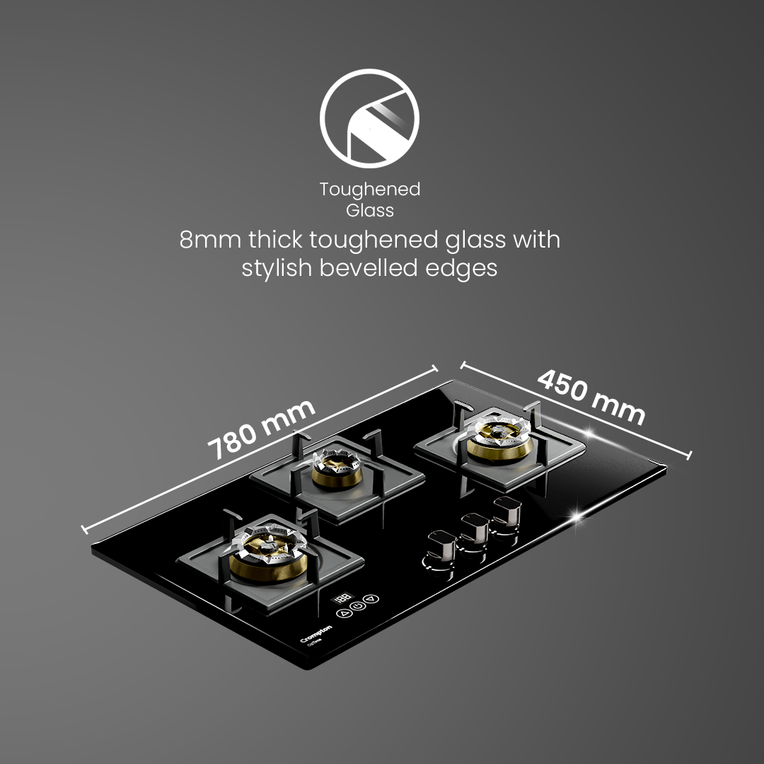 Crompton OpTime Gas Hob 78cm 3 Burner Crompton OpTime Gas Hob 78cm 3 Burner