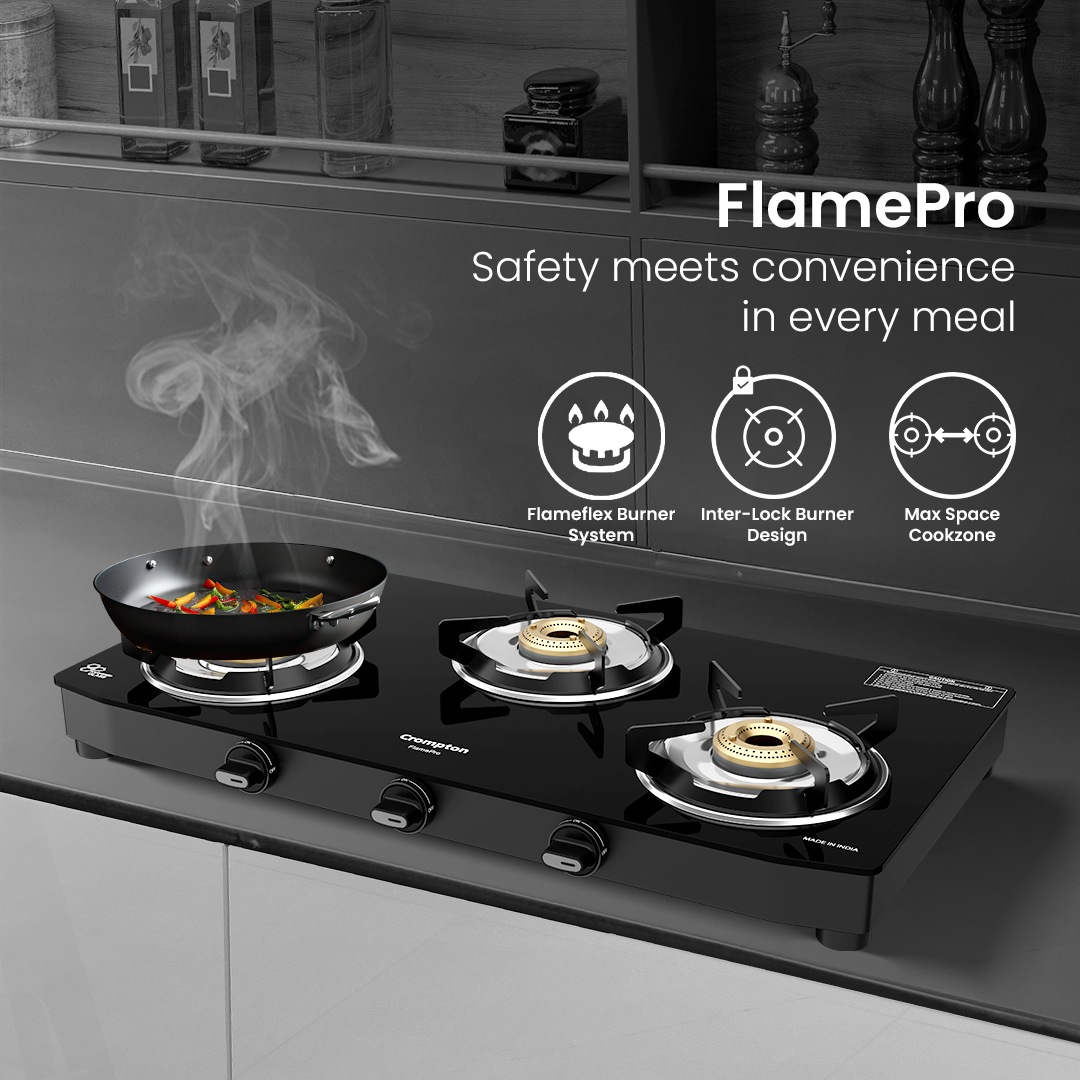 Crompton Cooktop FlamePro 3 burner MS Body Crompton Cooktop FlamePro 3 burner MS Body
