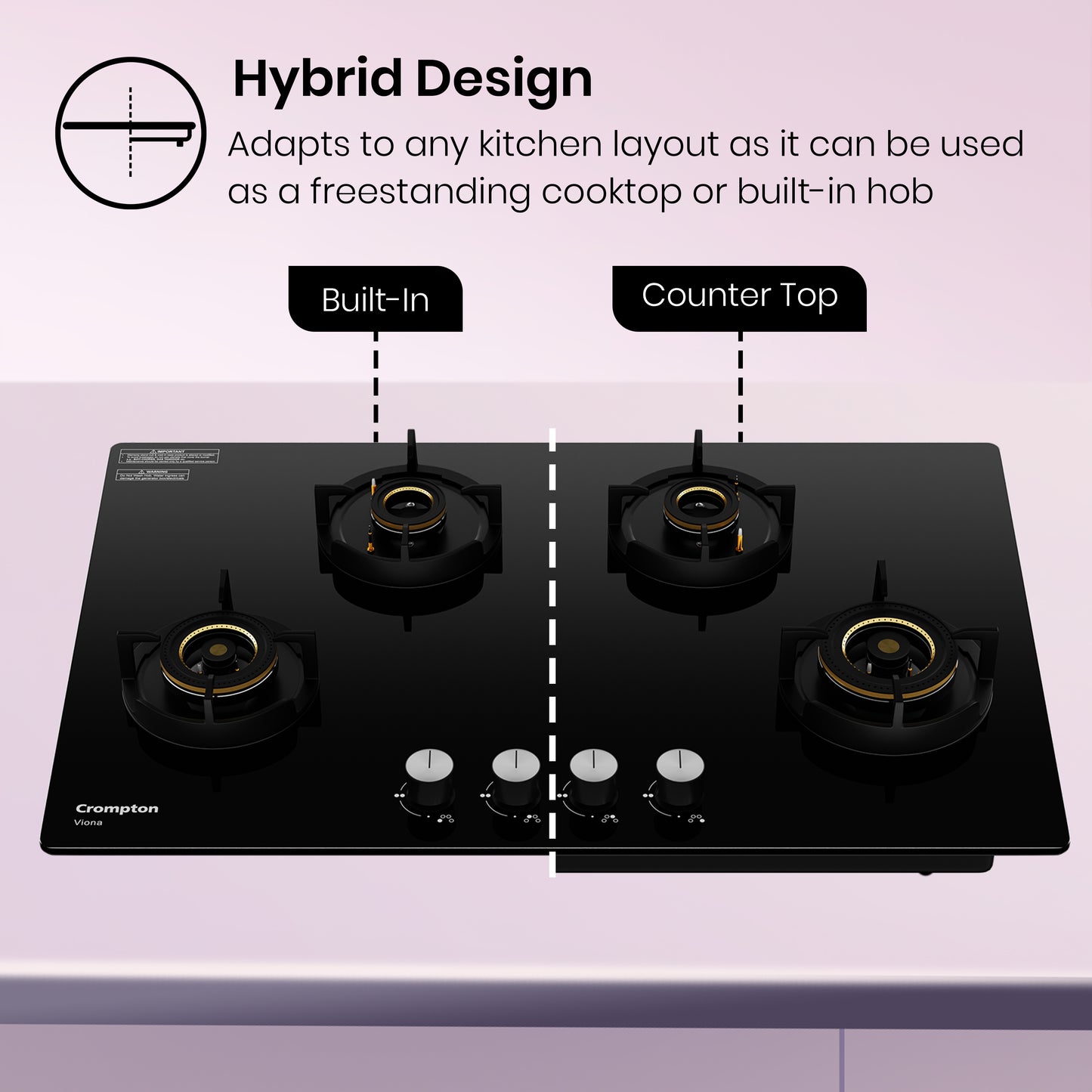 Crompton Hob Viona 82 cm 4 Burner Crompton Hob Viona 82 cm 4 Burner