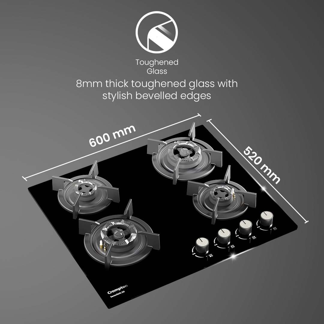 Crompton SensoSafe Gas Hob 3D 60cm 4 Burner Crompton SensoSafe Gas Hob 3D 60cm 4 Burner