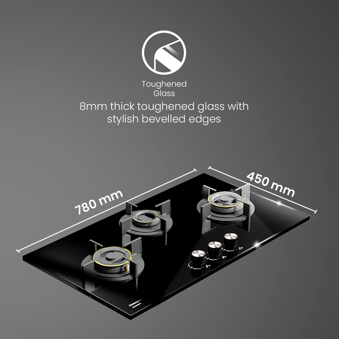 Crompton SensoSafe Gas Hob 78cm 3 Burner Crompton SensoSafe Gas Hob 78cm 3 Burner