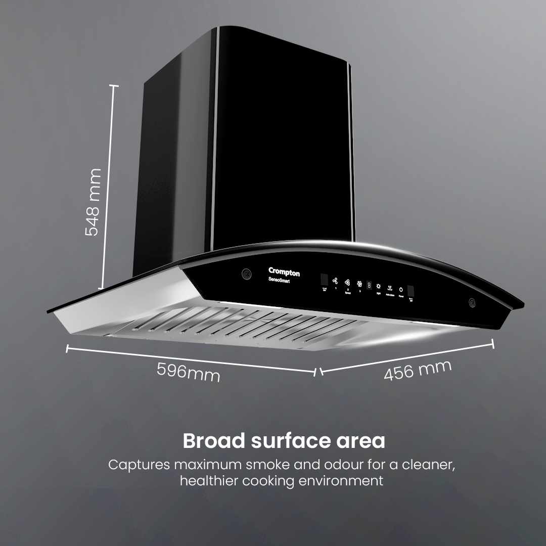 Crompton SensoSmart Curved 60cm Baffle Filter Chimney Crompton SensoSmart Curved 60cm Baffle Filter Chimney