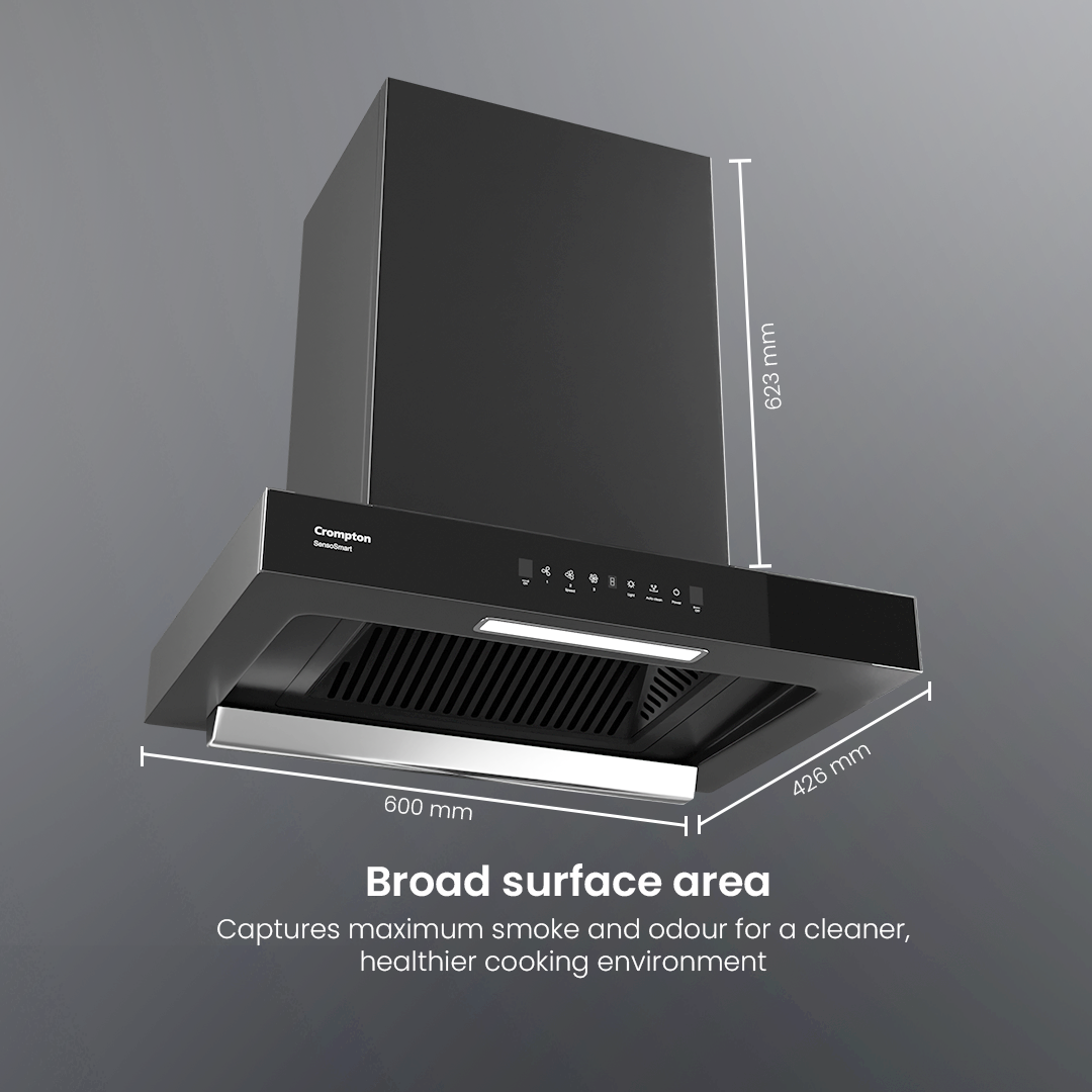Crompton SensoSmart Box 60cm Baffle Filter Chimney Crompton SensoSmart Box 60cm Baffle Filter Chimney