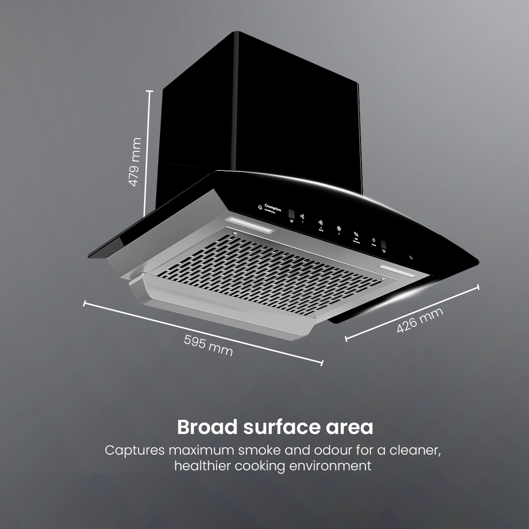 Crompton IntelliMotion Curved 60cm Filterless Chimney Crompton IntelliMotion Curved 60cm Filterless Chimney