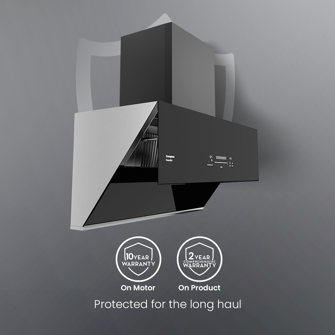Crompton GrandArt Inclined 90cm Filter less Chimney with BLDC Motor Crompton GrandArt Inclined 90cm Filter less Chimney with BLDC Motor