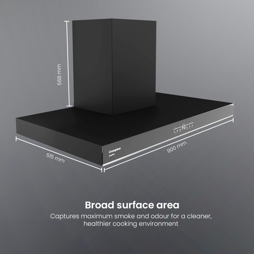 Crompton QuietPro Box 90cm Filterless Chimney with BLDC Motor Crompton QuietPro Box 90cm Filterless Chimney with BLDC Motor