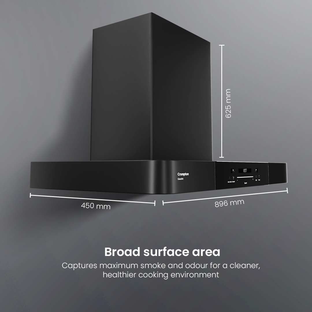Crompton GrandArt Box 90cm Filterless Chimney with BLDC Motor Crompton GrandArt Box 90cm Filterless Chimney with BLDC Motor
