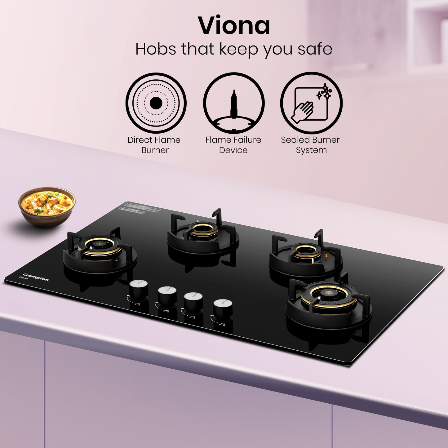 Crompton Hob Viona 82 cm 4 Burner Crompton Hob Viona 82 cm 4 Burner