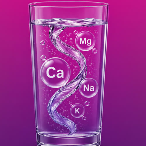 A glass of water held up to the light