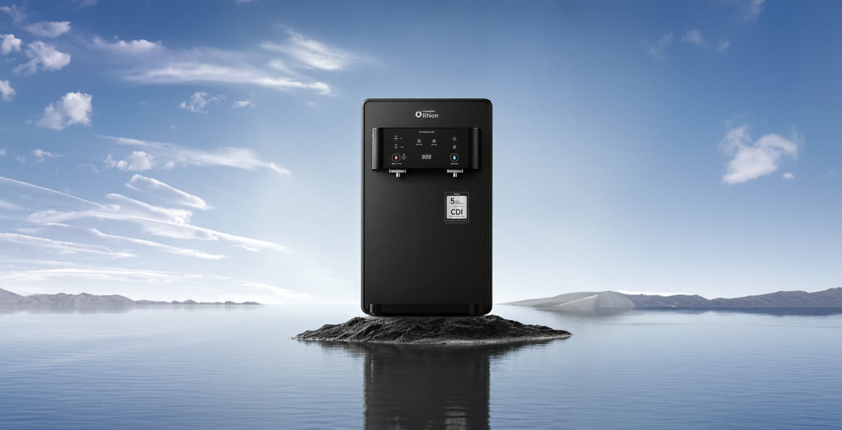 Rhion Biofier on a rocky island in a lake