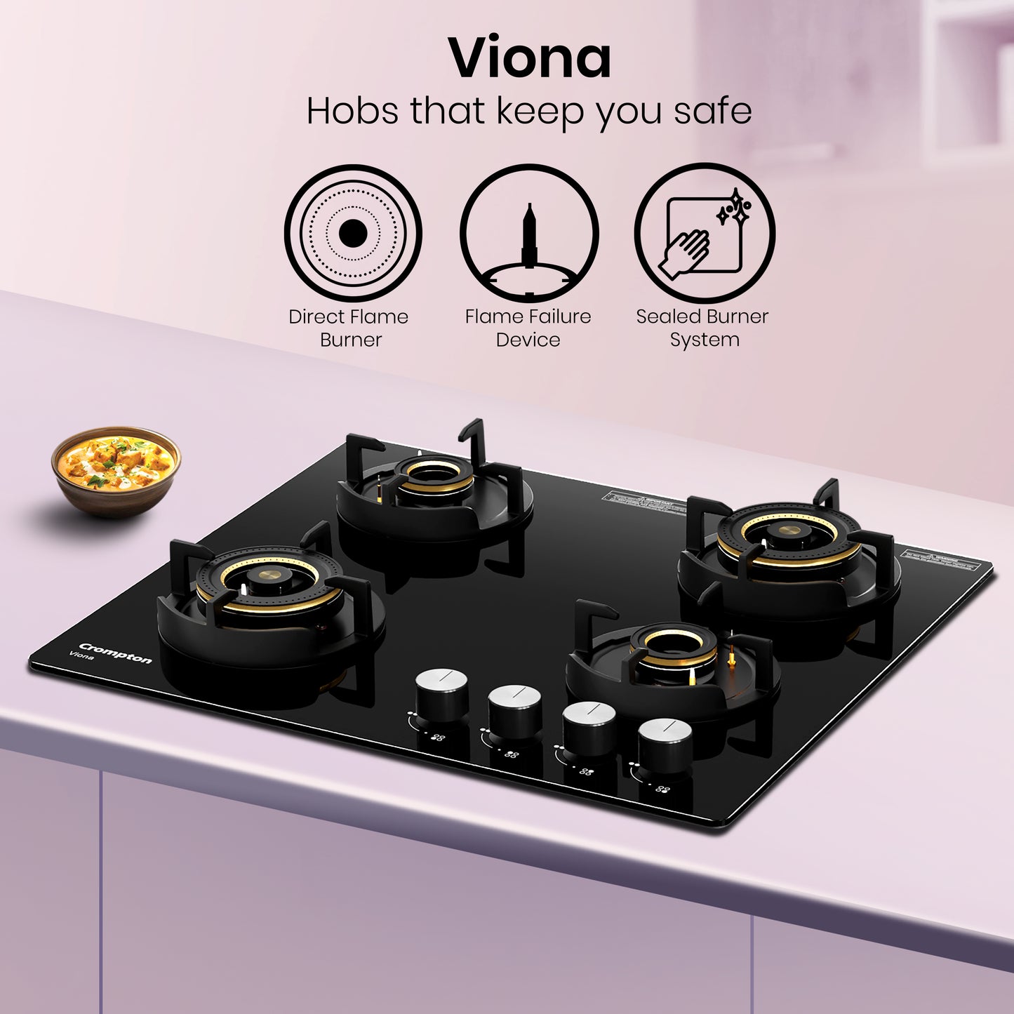 Crompton Hob Viona 60 cm 4 Burner