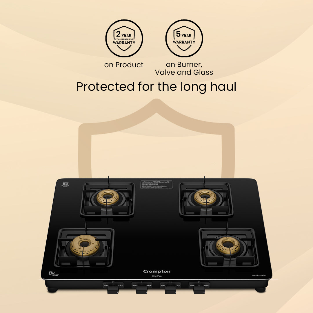 Crompton Cooktop SlimPro 4 Burner 70 cm Slim Glass
