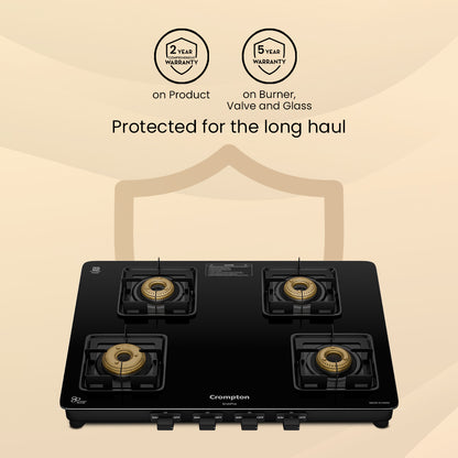 Crompton Cooktop SlimPro 4 Burner 70 cm Slim Glass