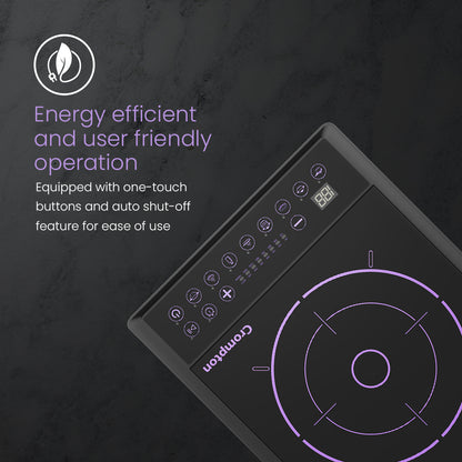 Crompton Instaserve 1900 W Induction Cooktop | 8 One touch Cook Menus