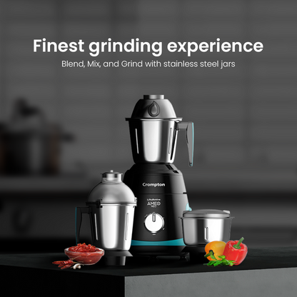 Crompton Ameo Neo 750-Watt, Mixer Grinder, 3 Stainless Steel Jars