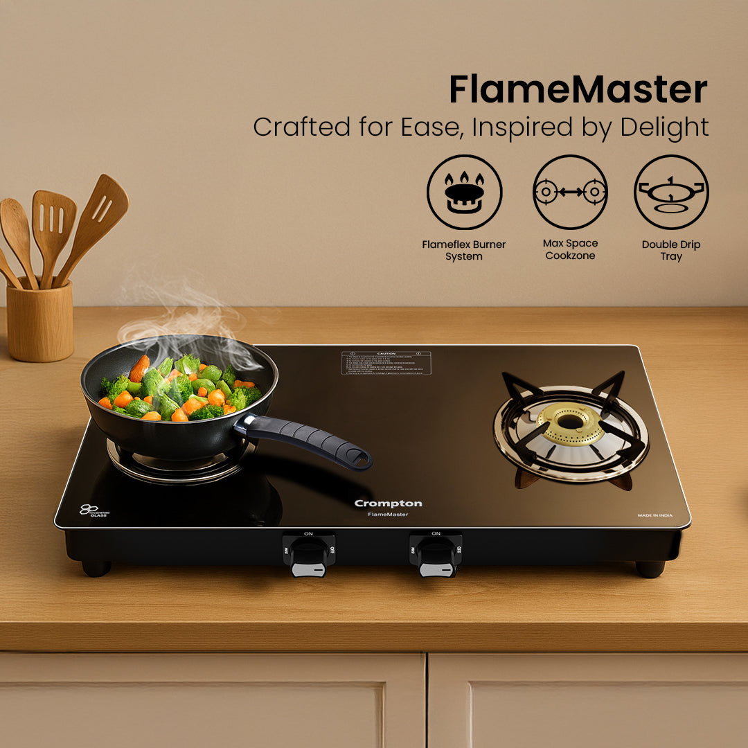Crompton FlameMaster 2 Burner 65 cm Glass Cooktop