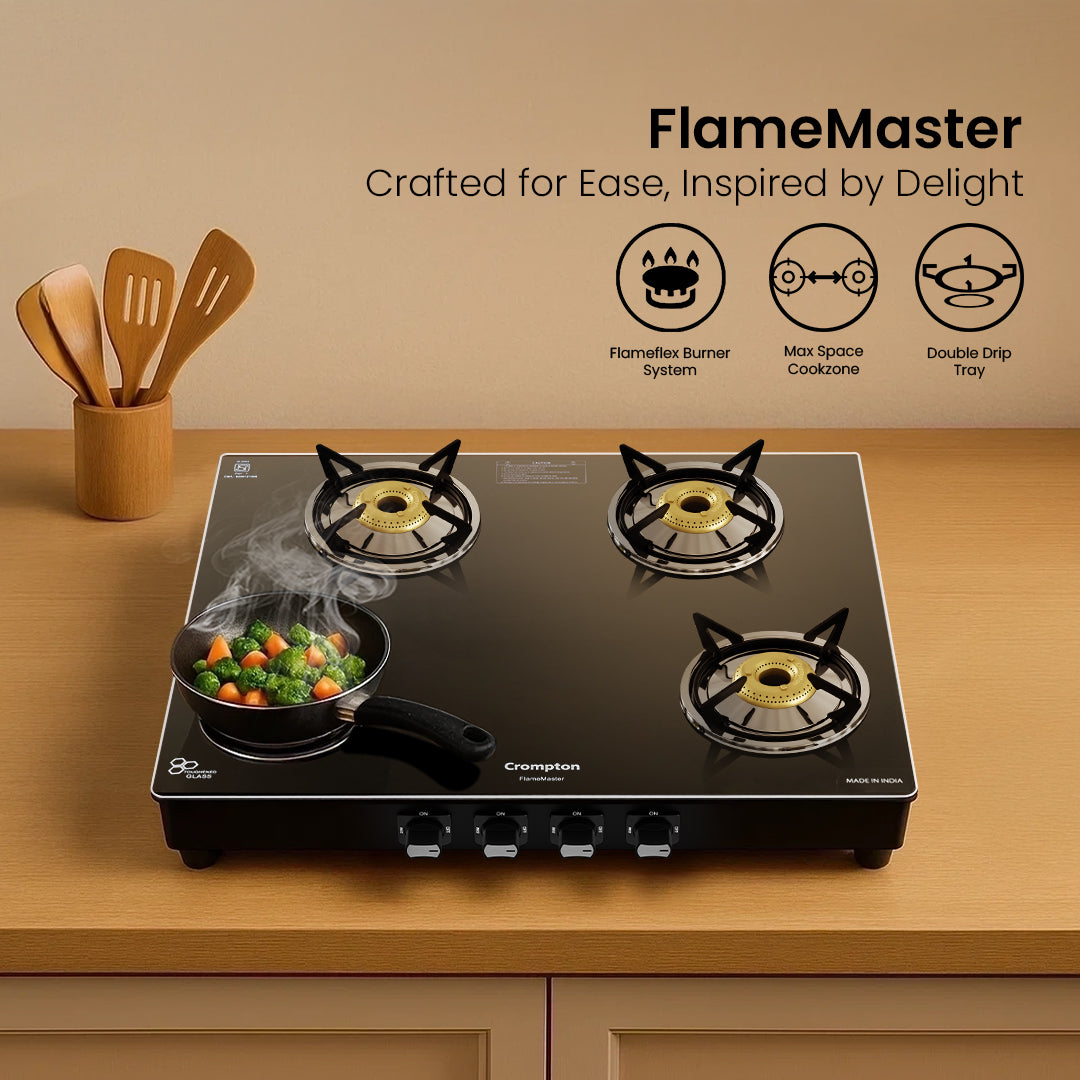 Crompton Cooktop FlameMaster 4 Burner 70 cm Glass