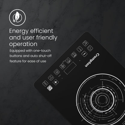 Crompton Instaserve Slim 2100 W Induction Cooktop | 8 One Touch Cook Menus