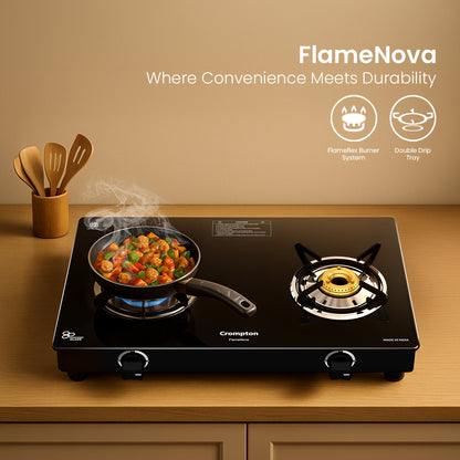 Crompton Cooktop FlameNova 2 Burner 60 cm Glass