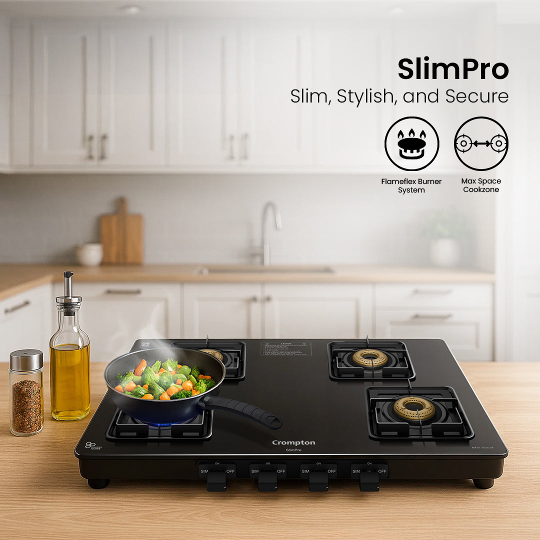 Crompton Cooktop SlimPro 4 Burner 70 cm Slim Glass