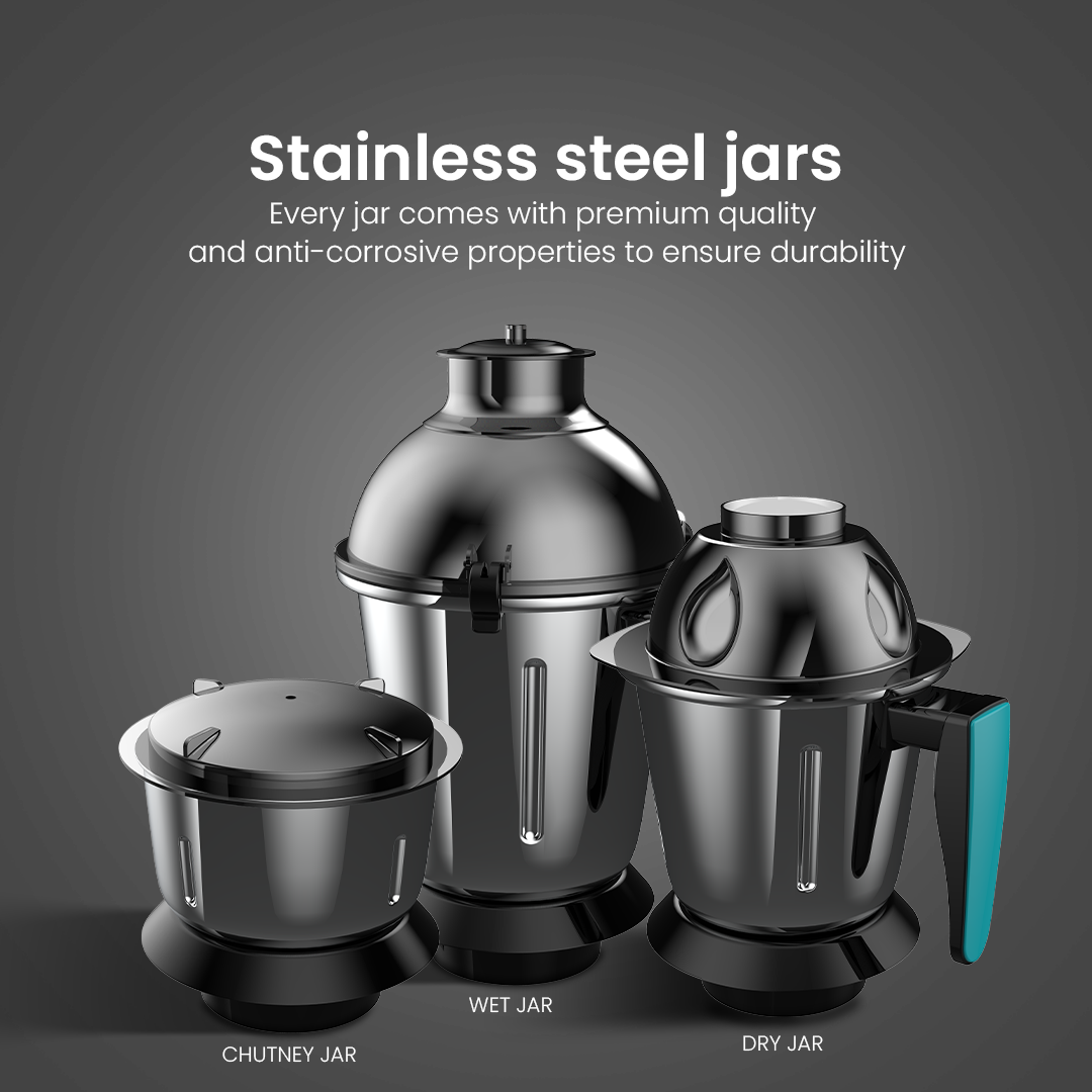 Crompton Ameo Neo 750-Watt, Mixer Grinder, 3 Stainless Steel Jars