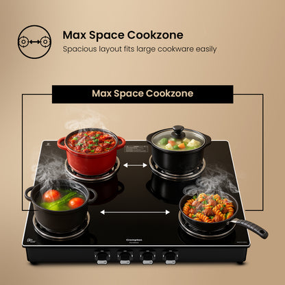 Crompton Cooktop FlameMaster 4 Burner 70 cm Glass
