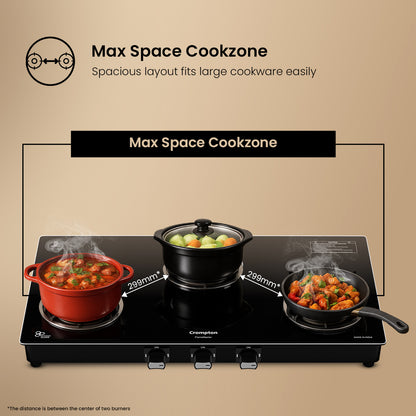 Crompton Cooktop FlameMaster 3 Burner 77 cm Glass MS Body