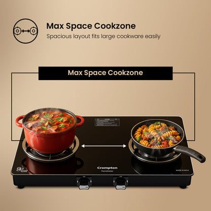 Crompton FlameMaster 2 Burner 65 cm Glass Cooktop